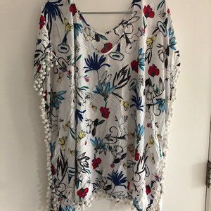 Seafolly kaftan with pom pom detail